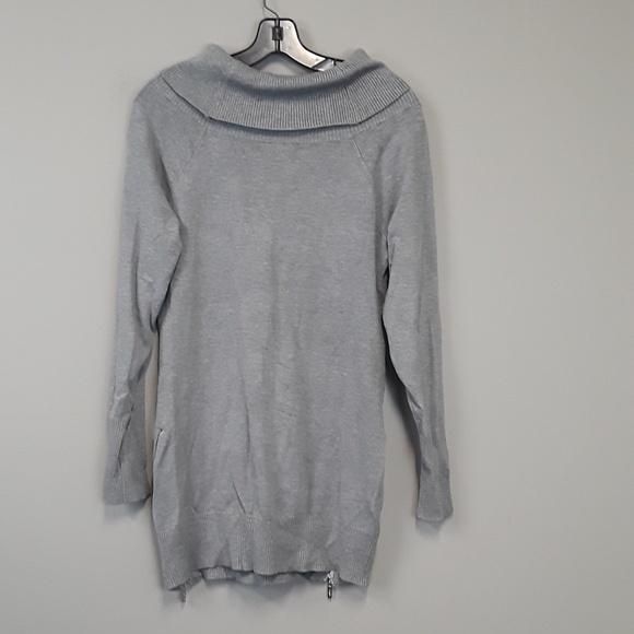 Guess Gray Zipper hem detail Cowl Neck Sweater - Picture 7 of 8